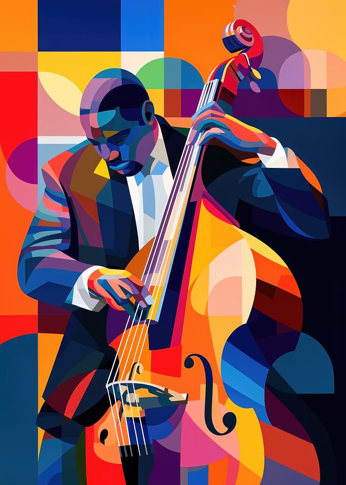 Modern Jazz Bassist Poster