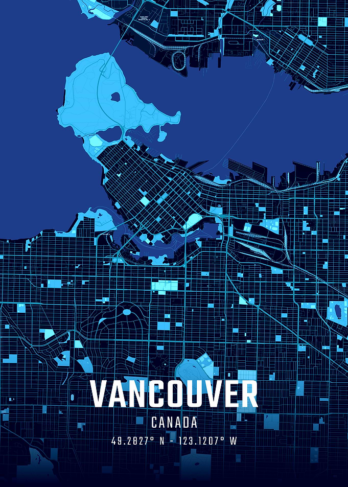 Vancouver Midnight City Map