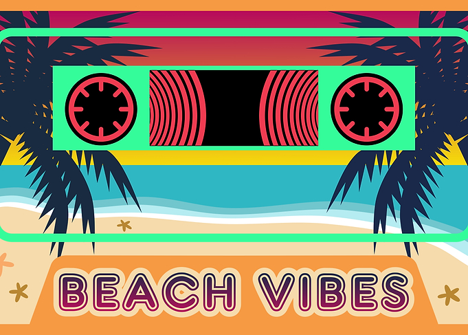 Beach Vibes Cassette Tape Art