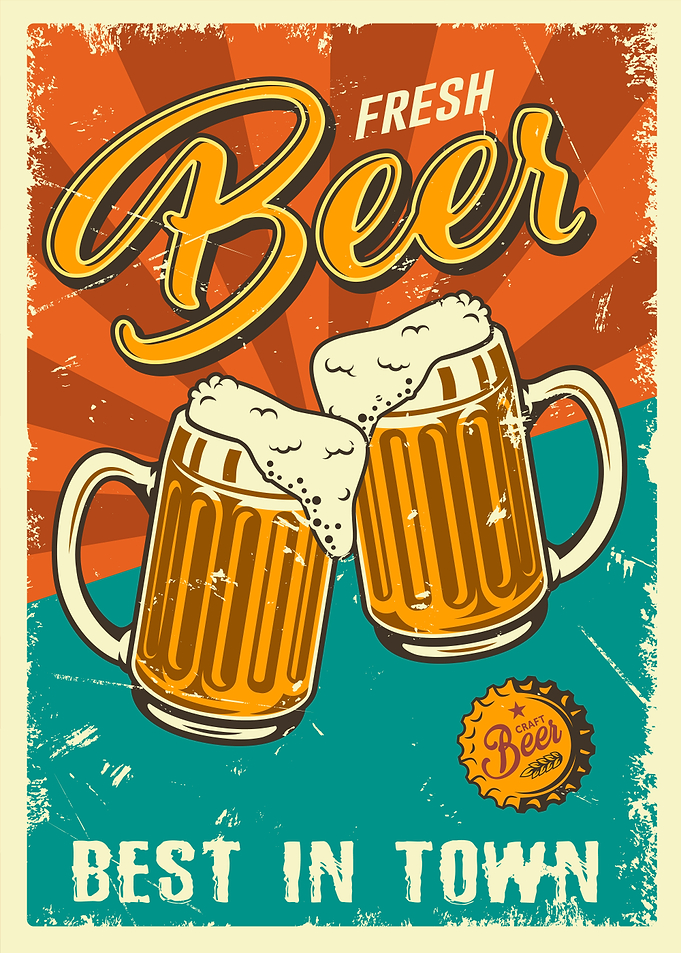 Fresh Beer Retro Poster