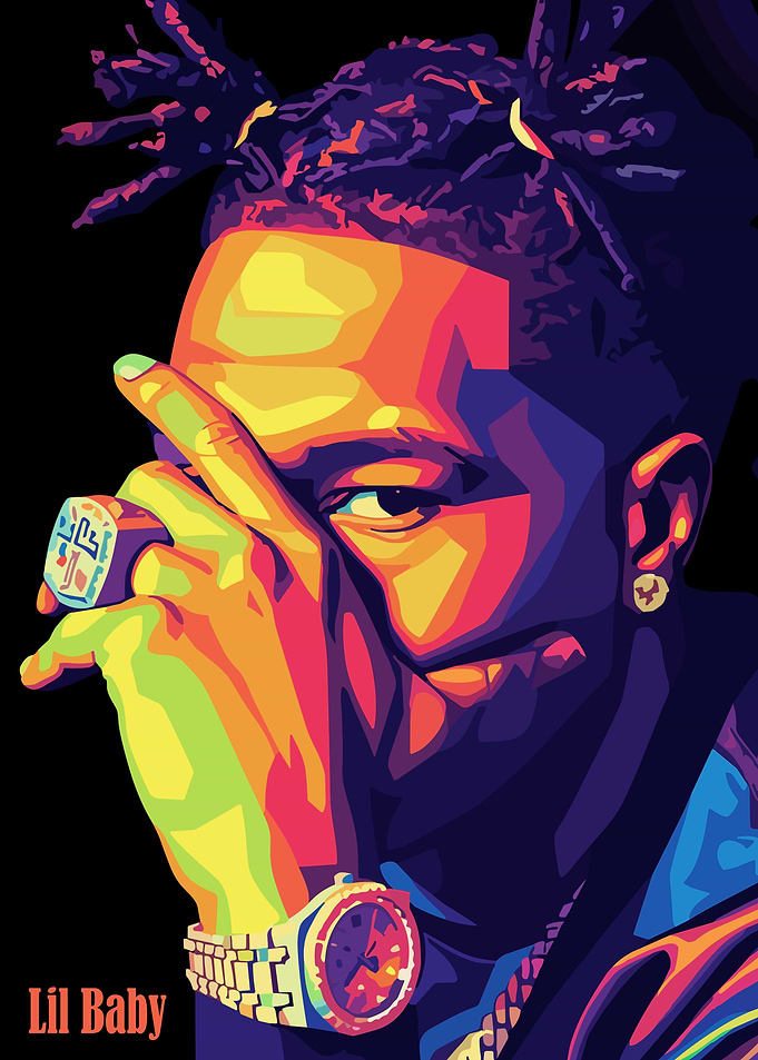 Lil Baby Pop Art Portrait