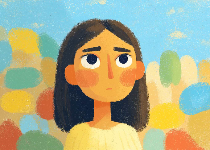 Cartoon Portrait of a Young Woman