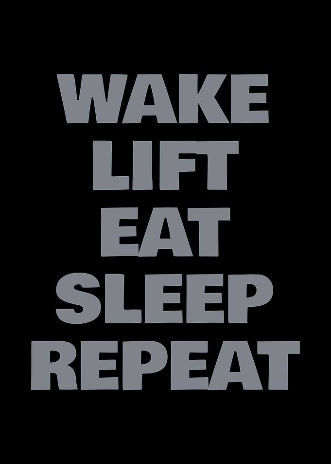 Wake, Lift, Eat, Sleep, Repeat. Fitness & Gym Motivation