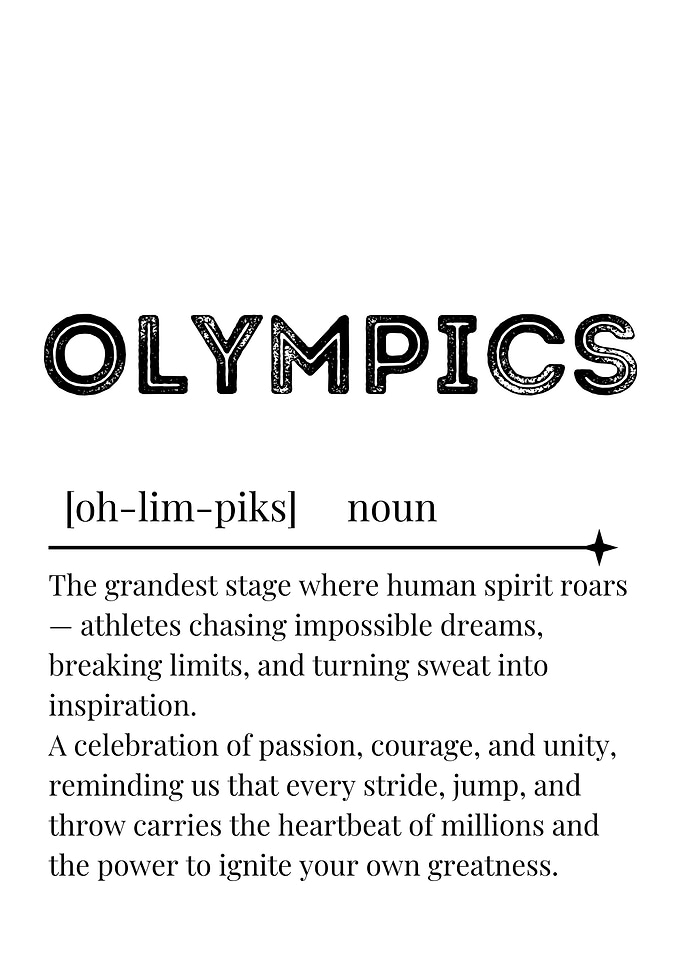 Olympics Definition Typography Art Print