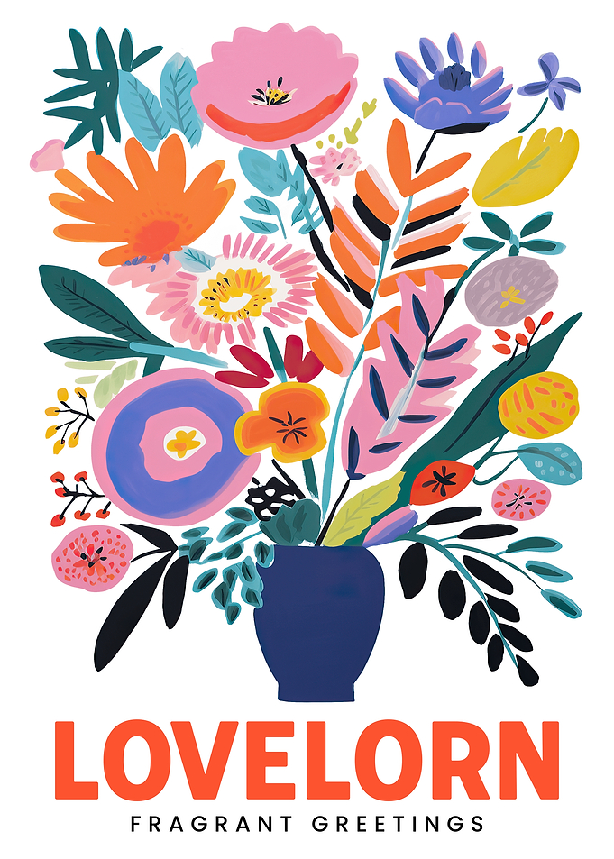 Colorful Floral Bouquet in Blue Vase