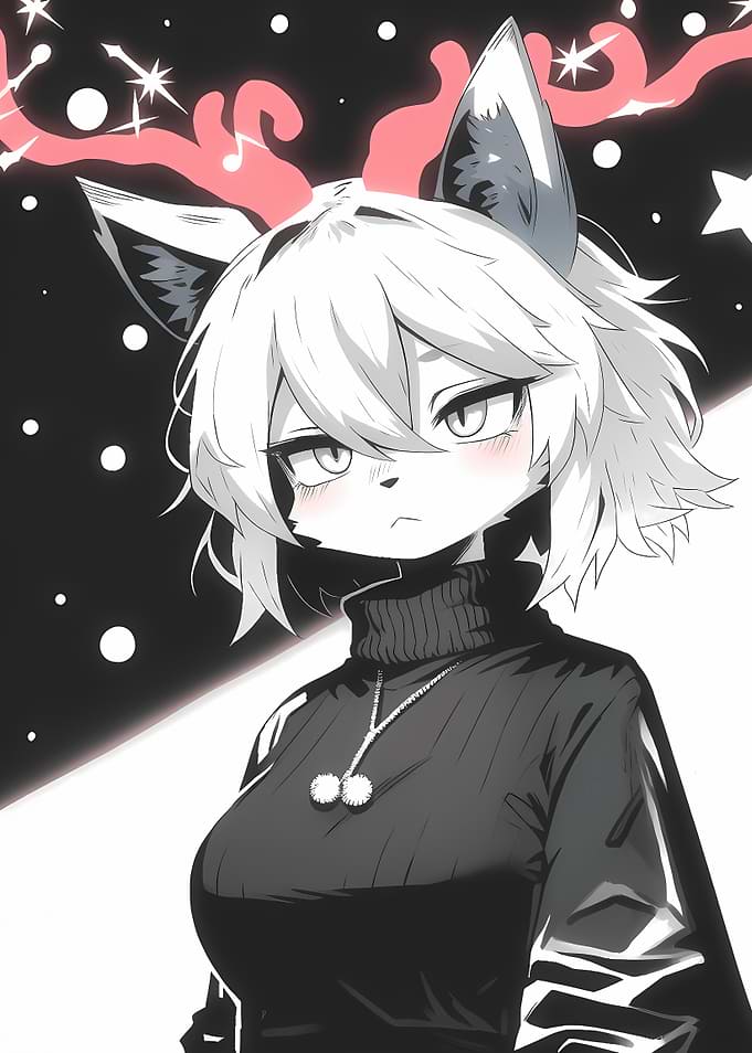 Anime Girl with Wolf Ears