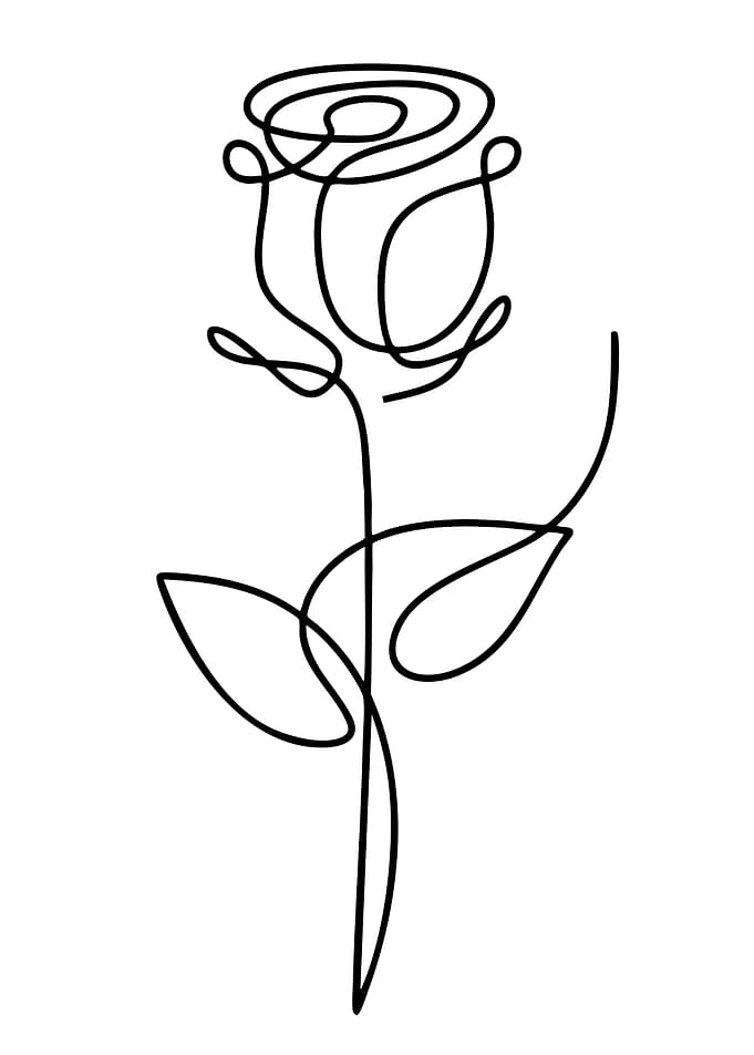 Minimalist Rose Line Art