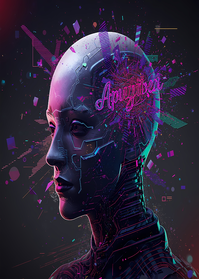 Cybernetic Portrait with Neon Accents
