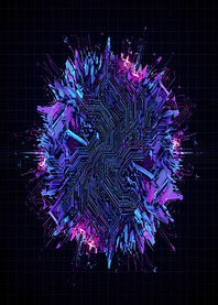 Abstract Circuit Board Explosion