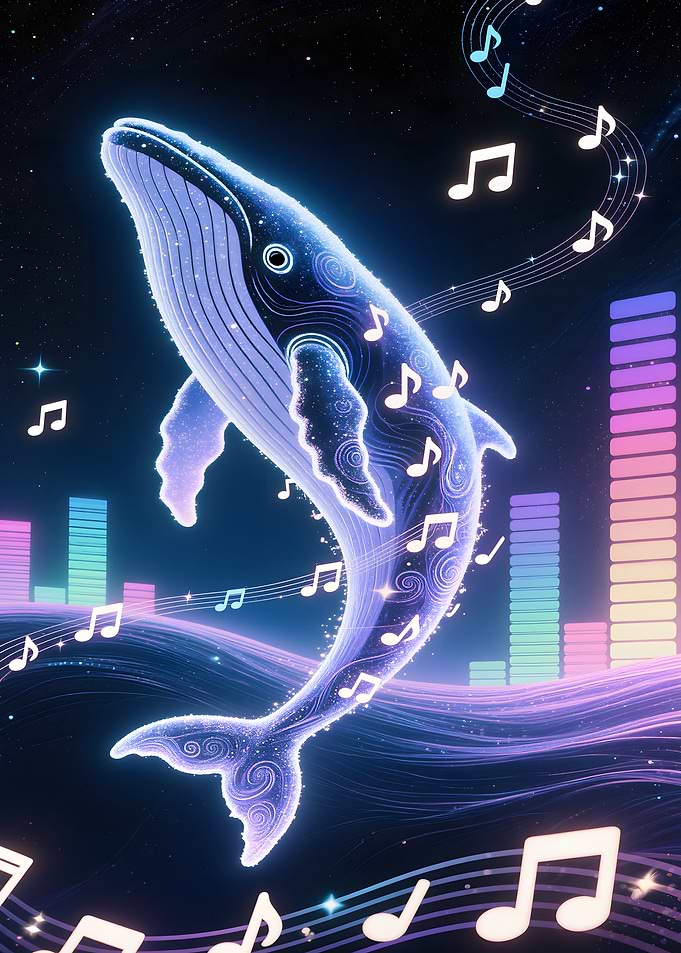 Musical Whale in a Starry Sky