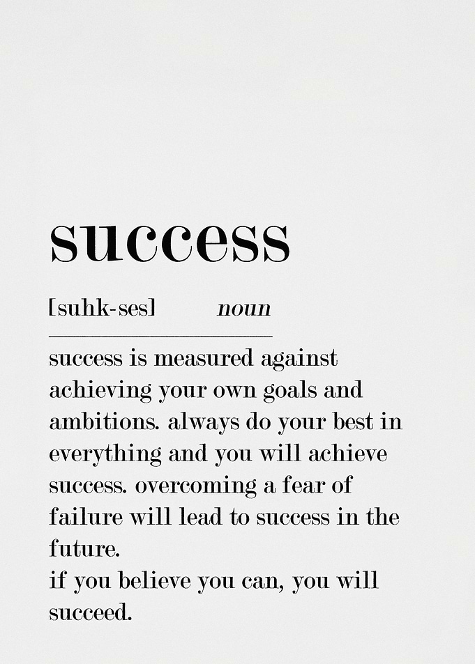 Success Definition Text Art