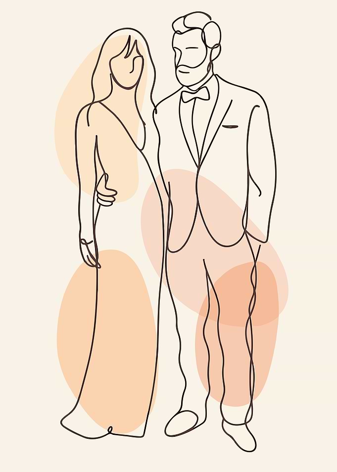 Minimalist Formal Couple Portrait