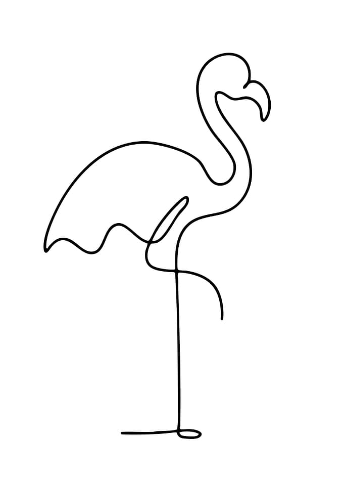 Minimalist Flamingo Line Art