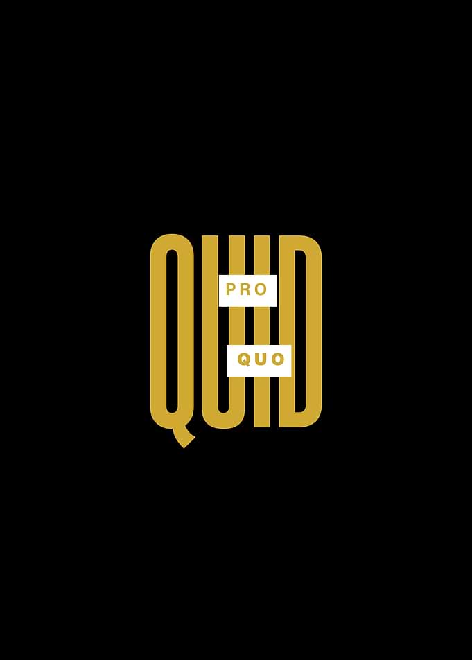Quid Pro Quo Gold Text Art