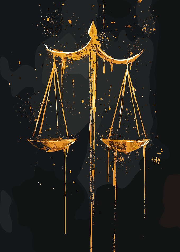 Golden Scales of Justice Art