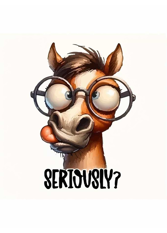 Cartoon Horse with Glasses