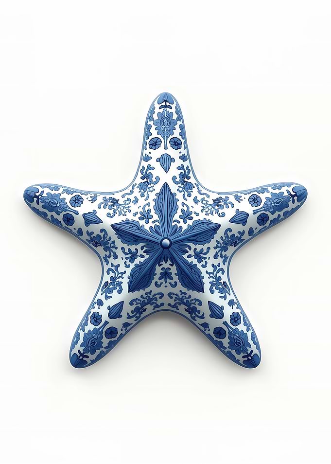 Blue and White Starfish Decoration