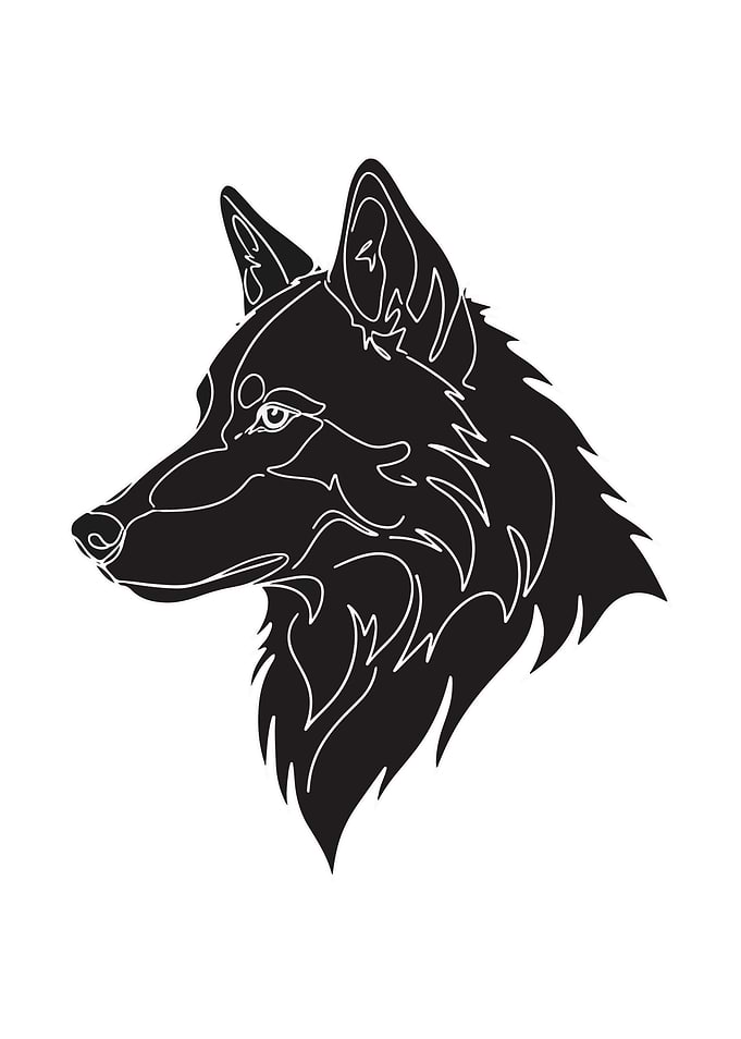 Black Wolf Head Silhouette