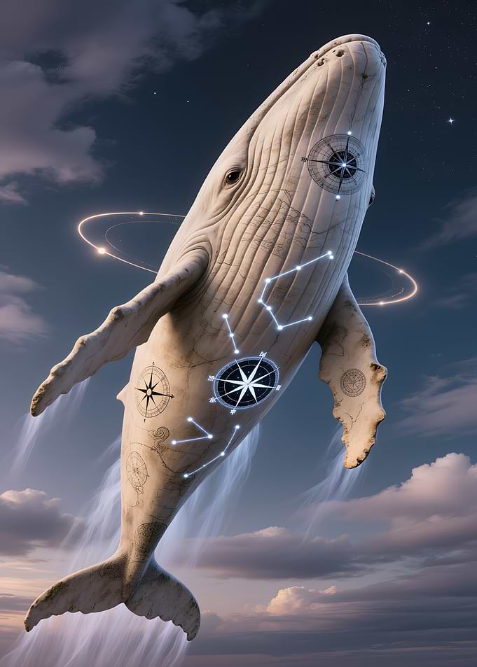 Celestial Whale in Cloudy Sky