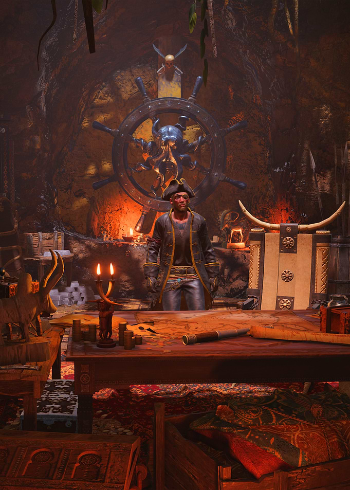 Pirate Captain in His Quarters