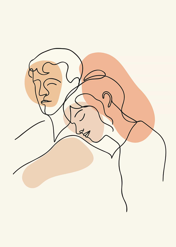 Minimalist Couple Line Art