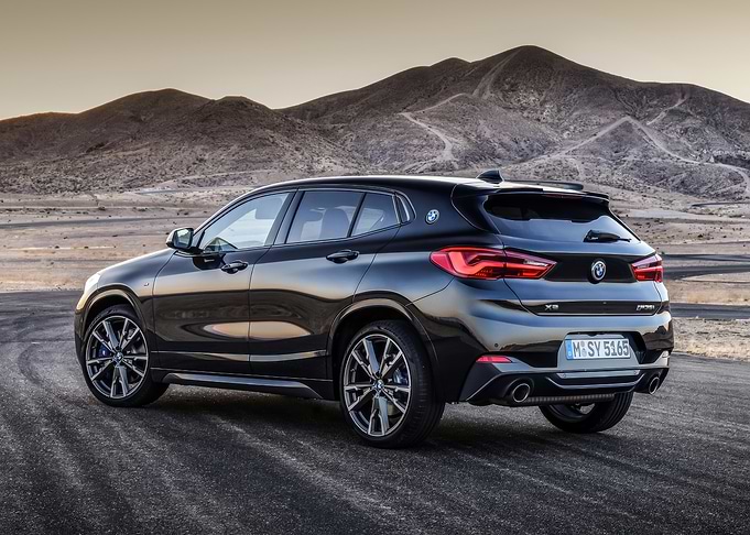 Black BMW X2 in Desert Landscape