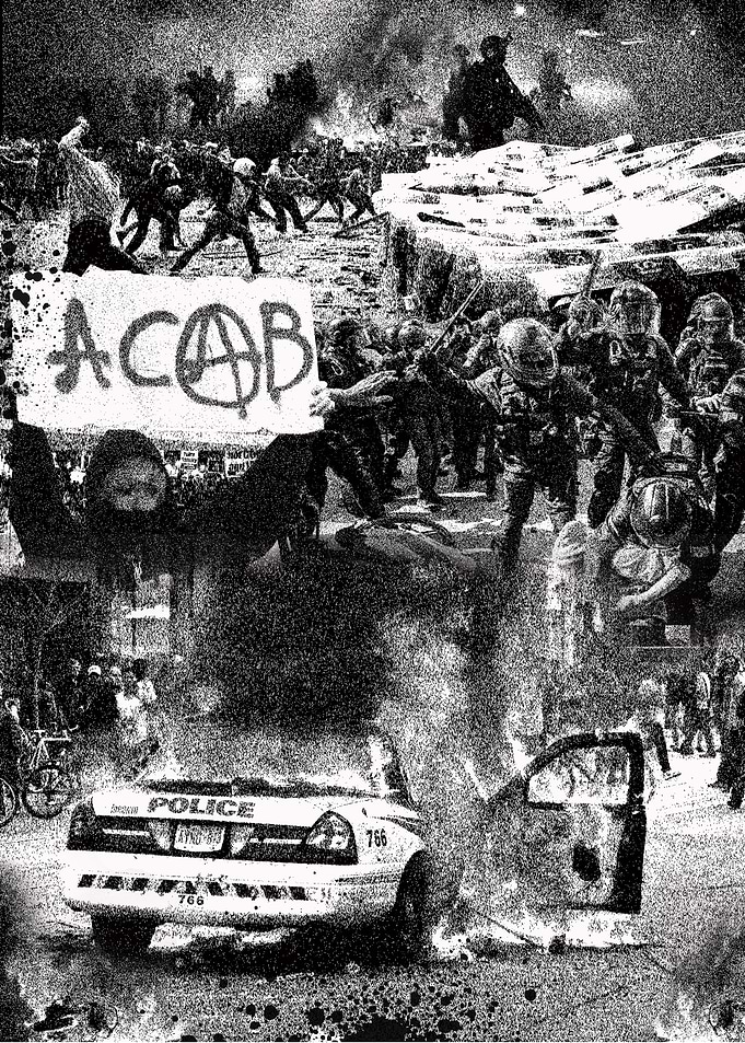 Black and White Protest Collage