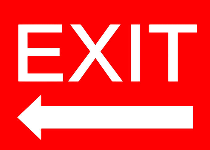 Red and White Exit Sign