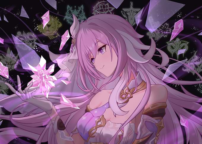 Girl with Crystals and Symbols