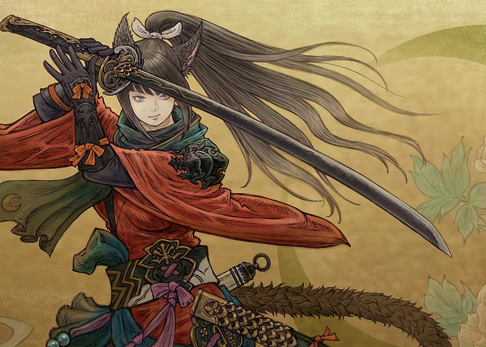 Female Warrior with Katana
