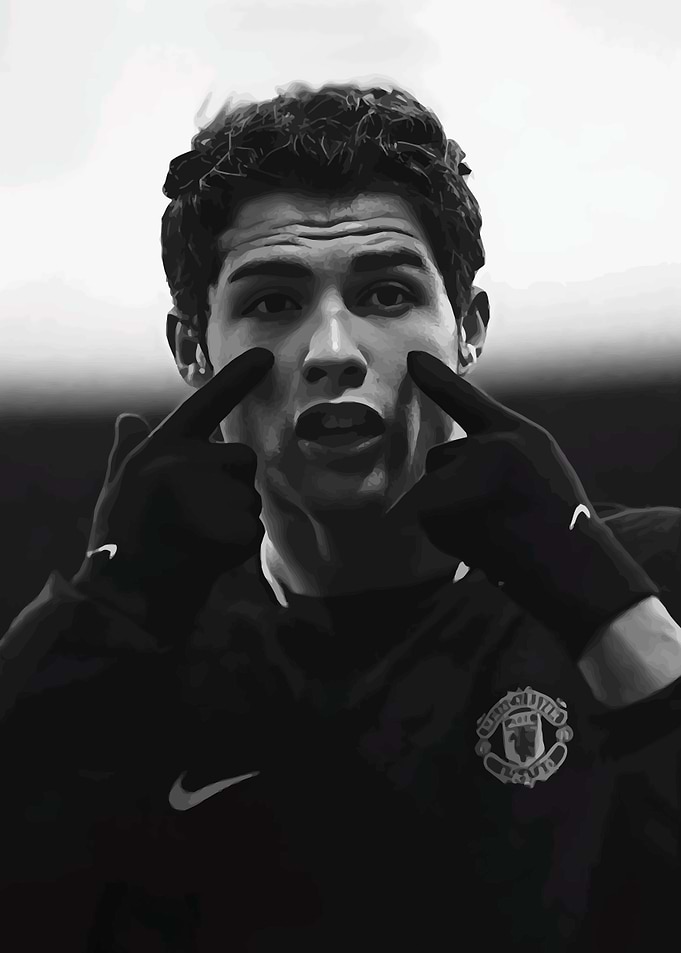 Cristiano Ronaldo Black and White Portrait