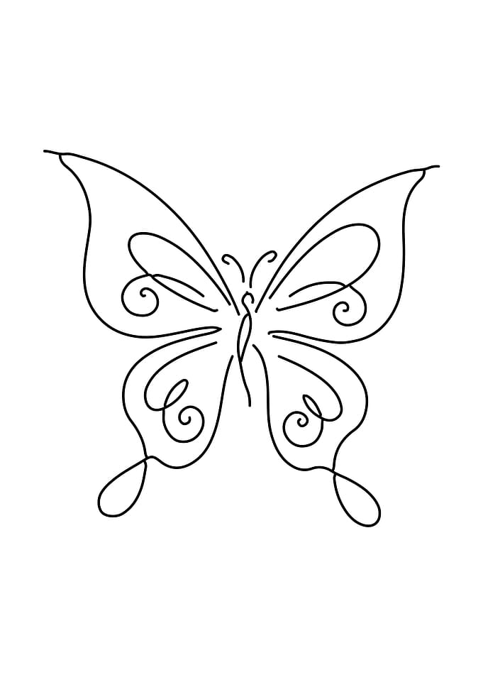 Minimalist Butterfly Line Art