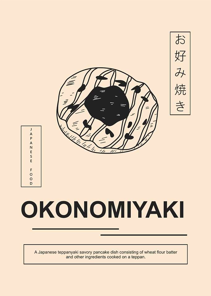 Okonomiyaki Japanese Food Minimalist