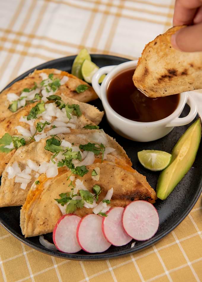 Delicious Birria Tacos with Consommé