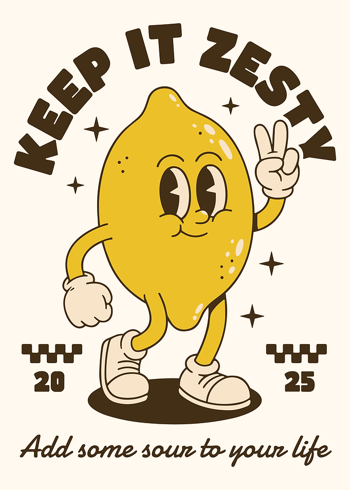 Keep It Zesty Lemon Cartoon