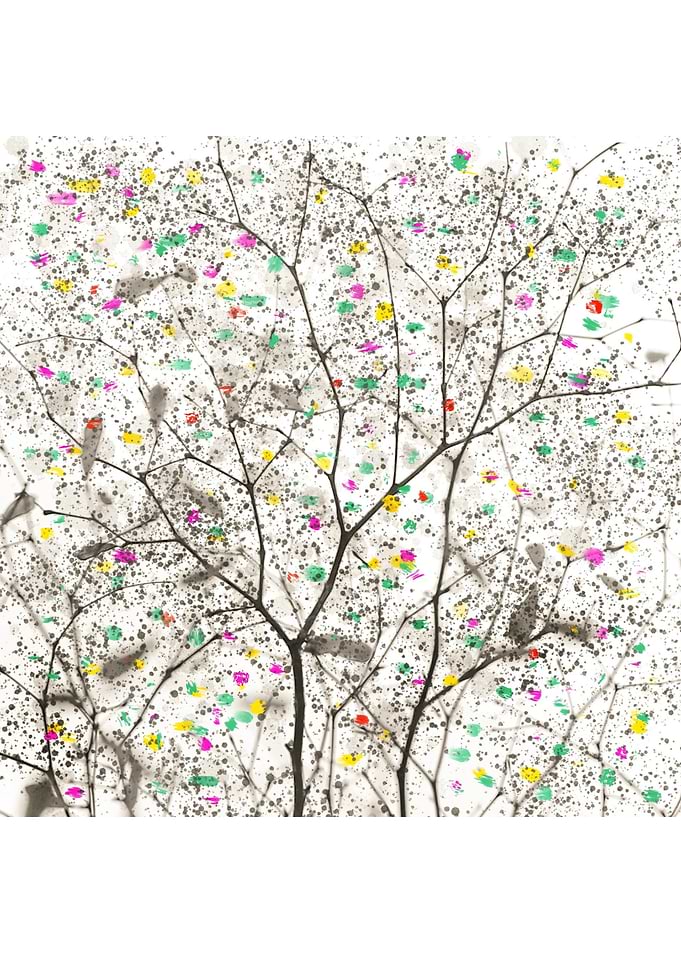 Abstract Tree with Colorful Leaves