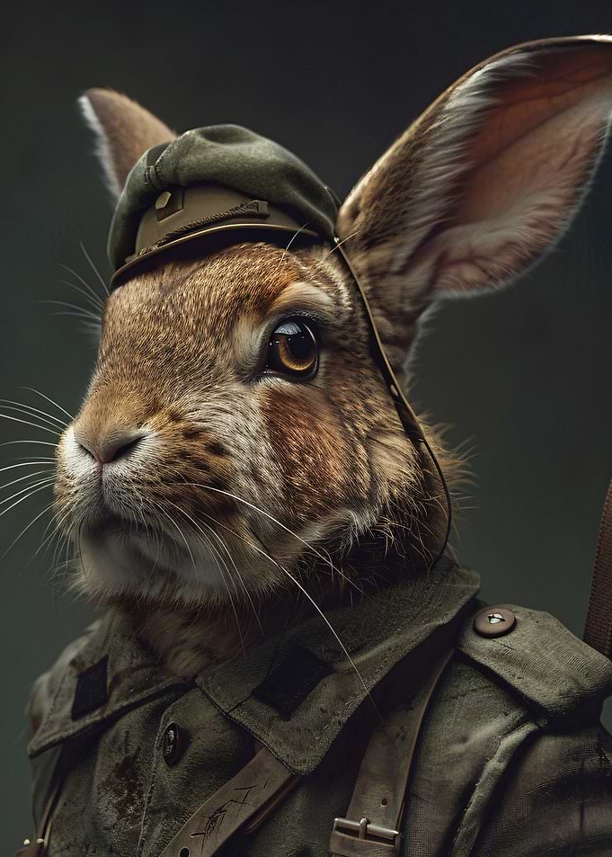 Hare in Military Uniform