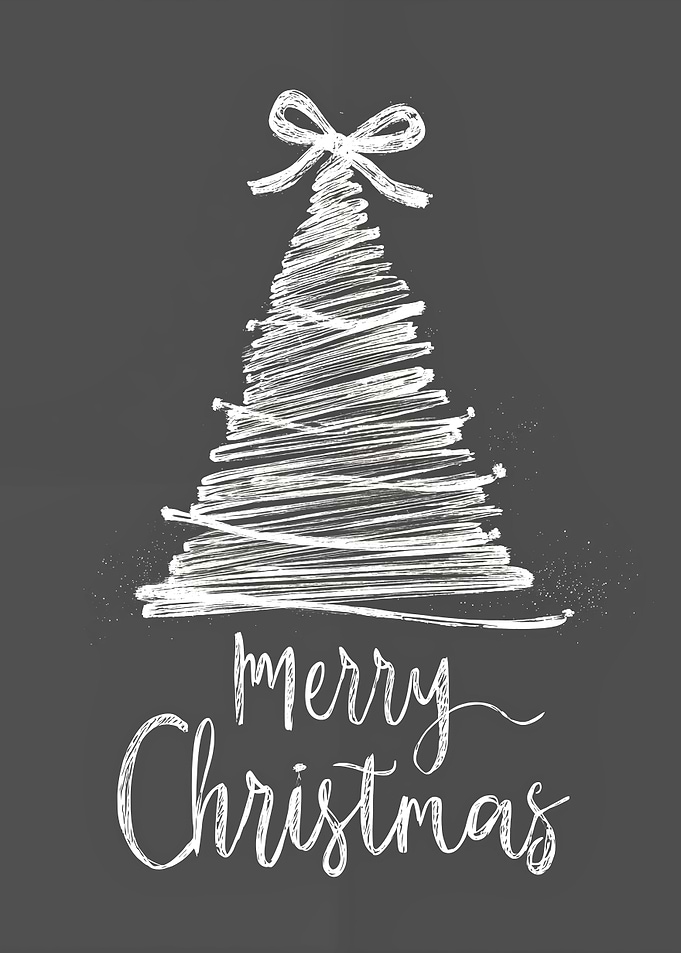 Merry Christmas Chalkboard Tree