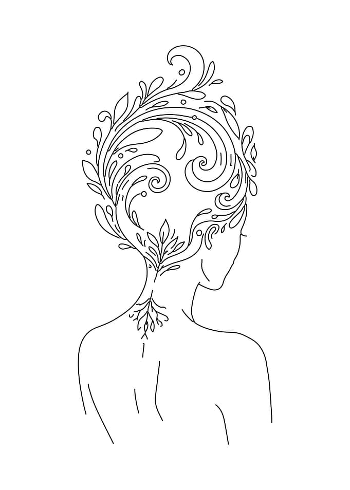 Woman with Floral Hair Design