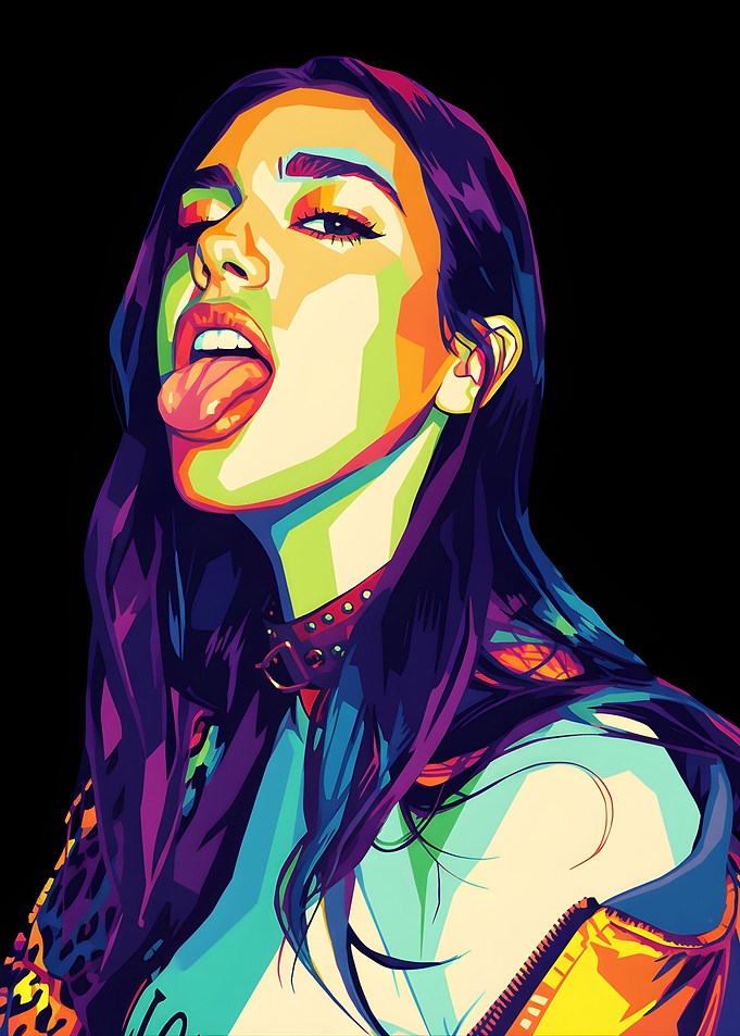 Colorful Pop Art Portrait of Woman