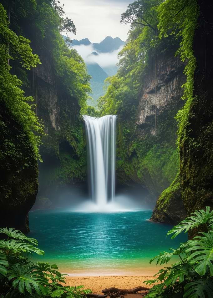 Tropical Waterfall Paradise
