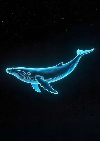 Glowing Whale in Starry Sky