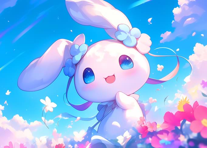 Cinnamoroll in a Floral Wonderland