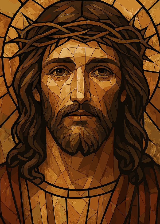 Jesus Christ Portrait Stained Glass Style