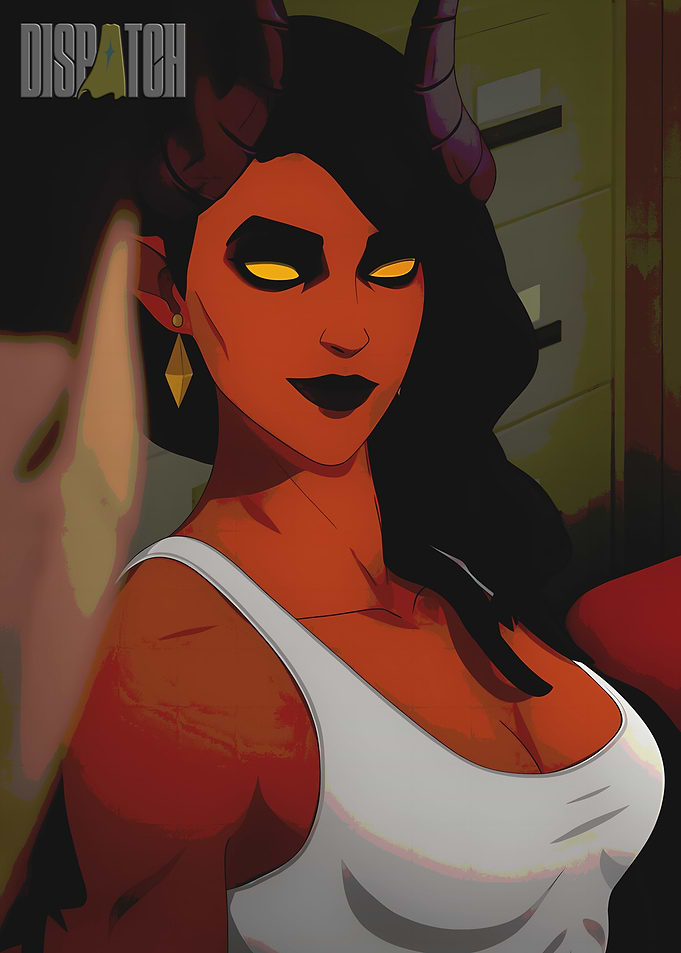 Red-skinned Demon Woman Digital Art