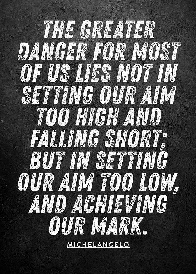 Michelangelo Quote on Black Background