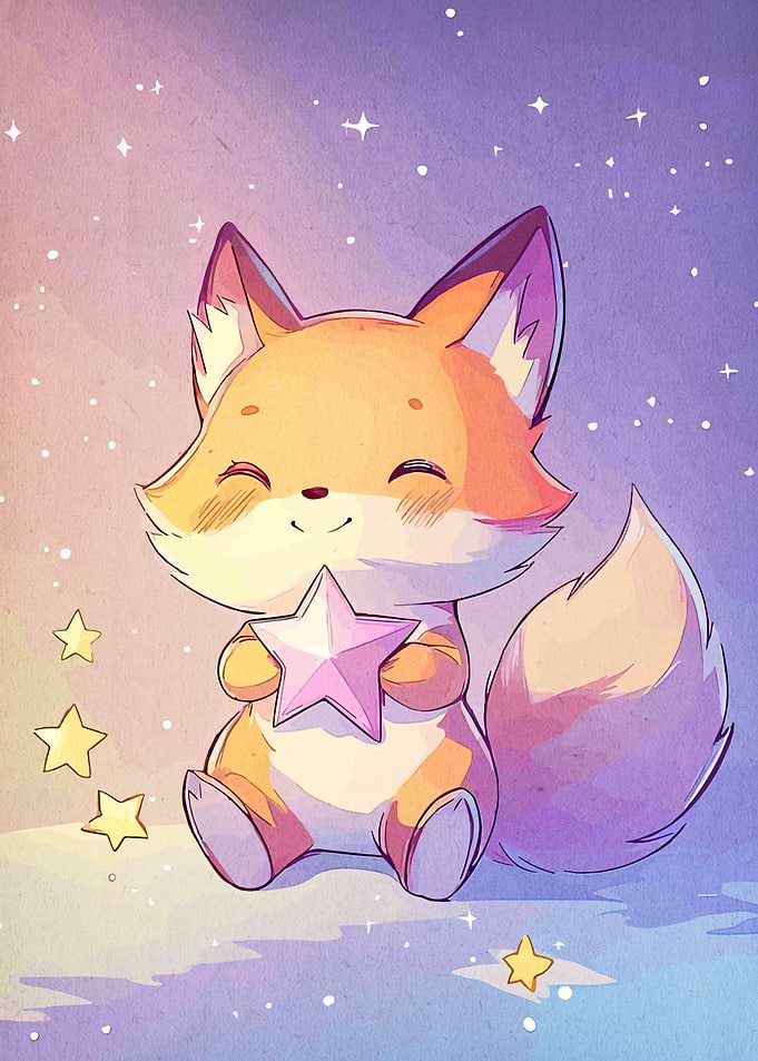 Cute Fox with Star