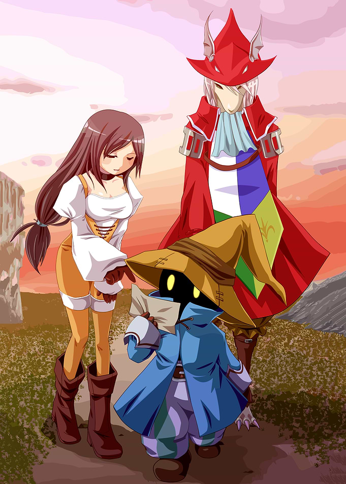 Final Fantasy IX characters on a path