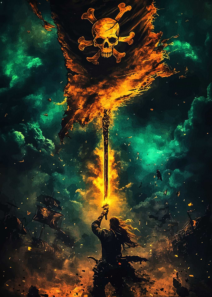 Pirate Sword Skull Flag