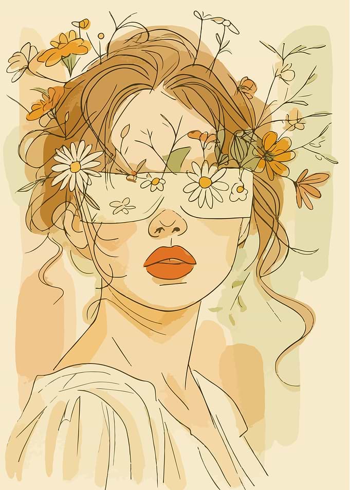 Floral Woman Portrait